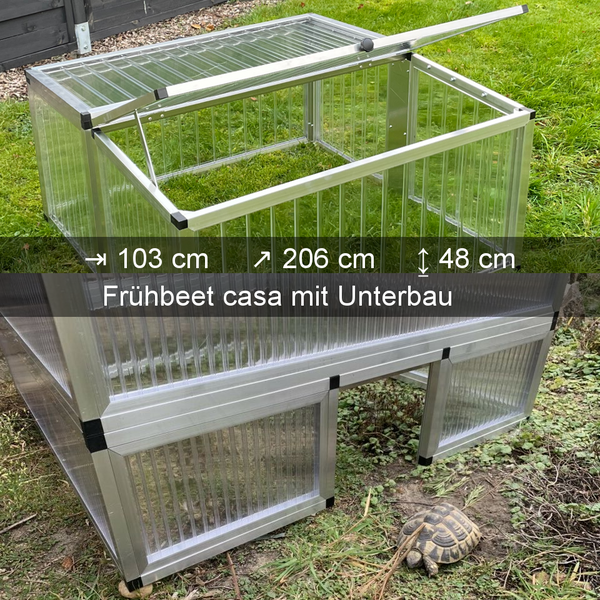 Schildkröten-Frühbeet casa (103 x 206 cm) mit Unterbau