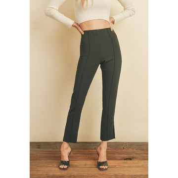 CENTER SEAM DETAIL SIDE SLIT TROUSERS