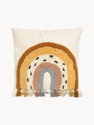 Tadea embroidered cushion cover with rainbow motif