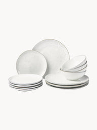 Handmade tableware set Nordic Sand, 4 people (12 pieces)