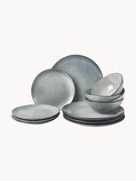 Handmade tableware set Nordic Sea, 4 people (12 pieces)