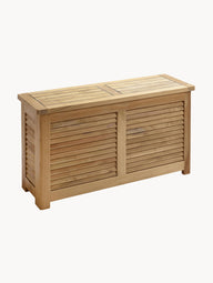 Narrow storage chest made of teak wood