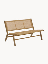 Palina garden bench with plastic wickerwork in a wood look