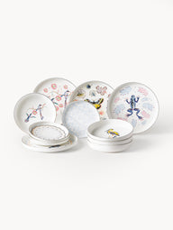 Flamboyant tableware set for 4 people (12 pieces)