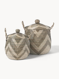 Mija storage baskets with lids, set of 2