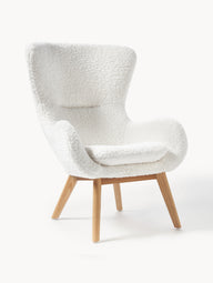 Teddy wing chair Wing with wooden legs