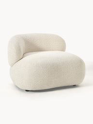 Alba lounge chair made of teddy boucle