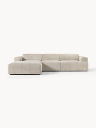 Melva corduroy corner sofa (4-seater)