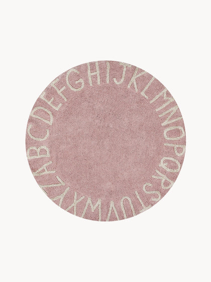 Rond kindervloerkleed ABC met lettermotief