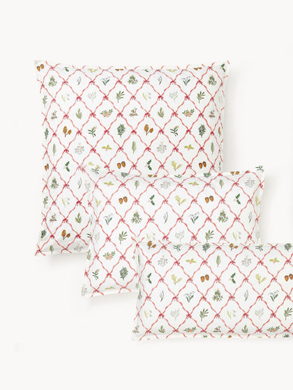 Funda de almohada doble cara de percal con estampado invernal Twigs