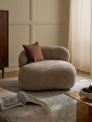 Loungefauteuil Alba van teddy bouclé