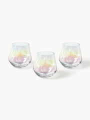 Handgemaakte waxinelichthouders Rainbow, set van 3