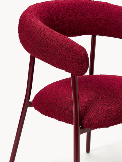 Bouclé gestoffeerde stoelen Thiago, 2 stuks