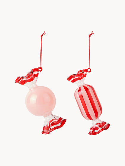 Handgemaakte kerstboomhanger Candy, set van 2