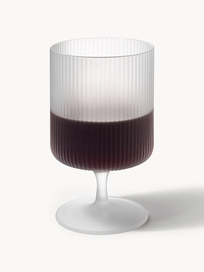 Copas de vino sopladas con relieves Ripple, 2 uds.