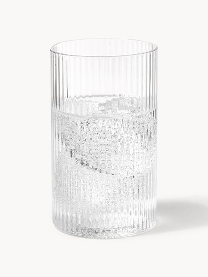 Vasos soplados con relieves Ripple, 4 uds.