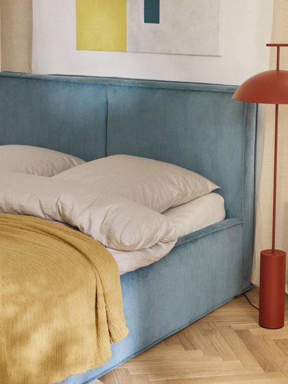 Corduroy gestoffeerd bed Dream met opbergruimte