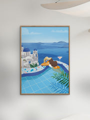 Framed Digital Print Summer In Greece, Colorful