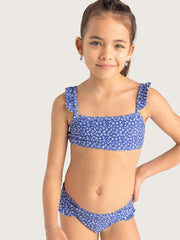 Mädchen-Bikini Blue Leopard, Blau
