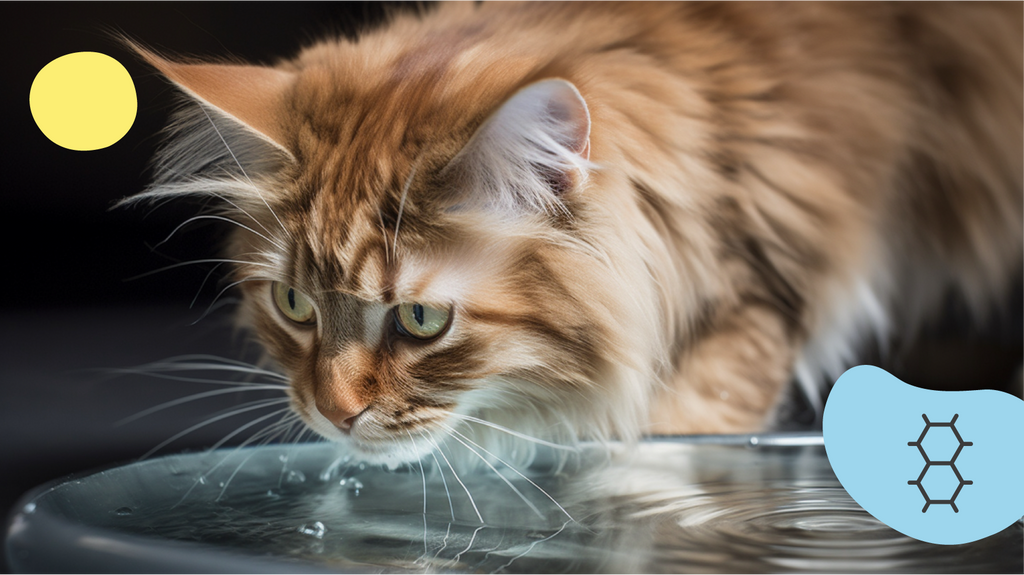 Chat qui boit de l'eau