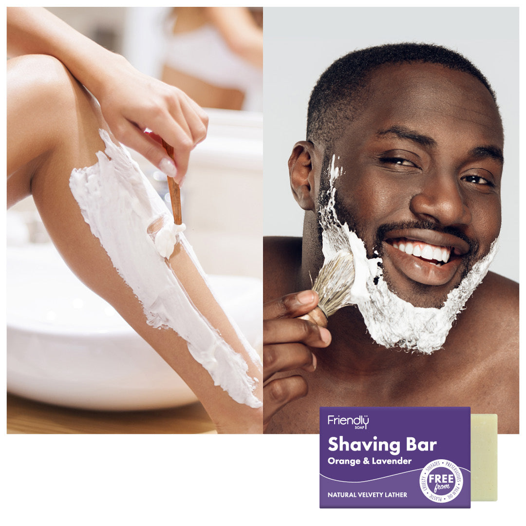 people shaving with natural shaving bar