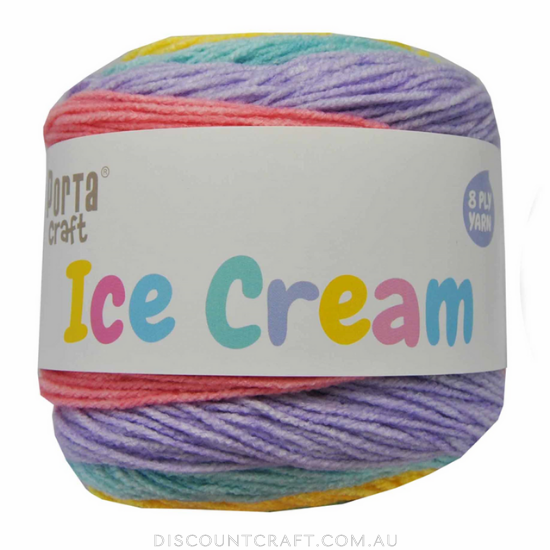 Ice Cream Yarn 200g 380m 8ply - Marshmallow - Discount Craft