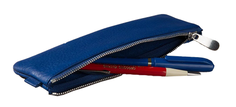 Choosing Keeping Leather Pencil Case Royal Blue Back-To-School Stationary Edit