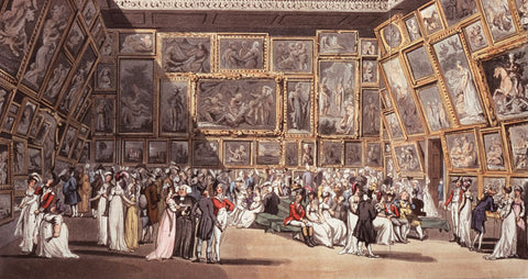 Rowlandson, Thomas. Royal Academy Exhibition Room, Somerset House.