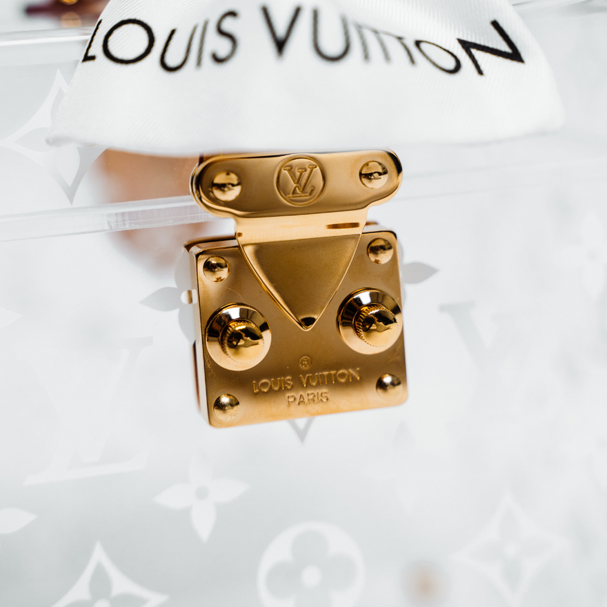 Louis Vuitton Box Scott Monogram Clear/Beige in Plexiglass/VVN Leather with  Gold-tone - US