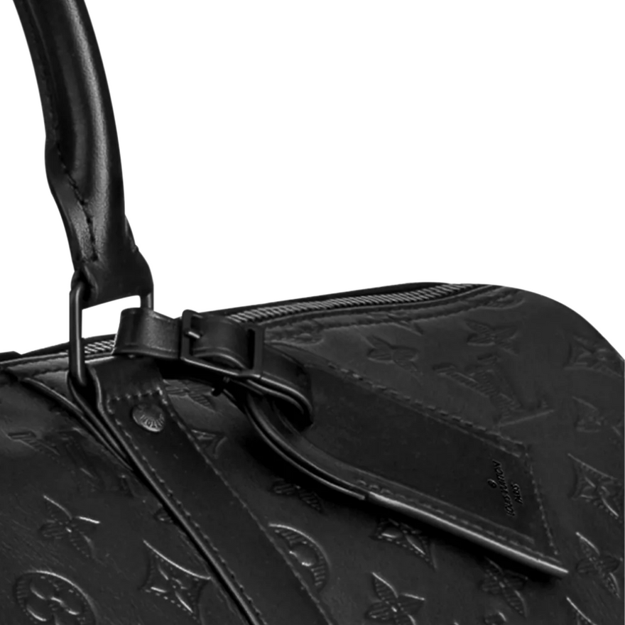 louis vuitton black leather duffle bag