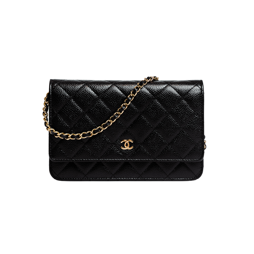 Chanel - Black And Gold Classic Wallet On Chain