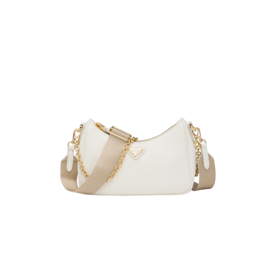 Prada - Cream Saffiano Leather Mini