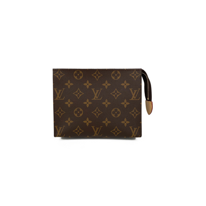 LOUIS VUITTON Brown Monogram Canvas Toiletry Pouch 26 - The Purse Ladies