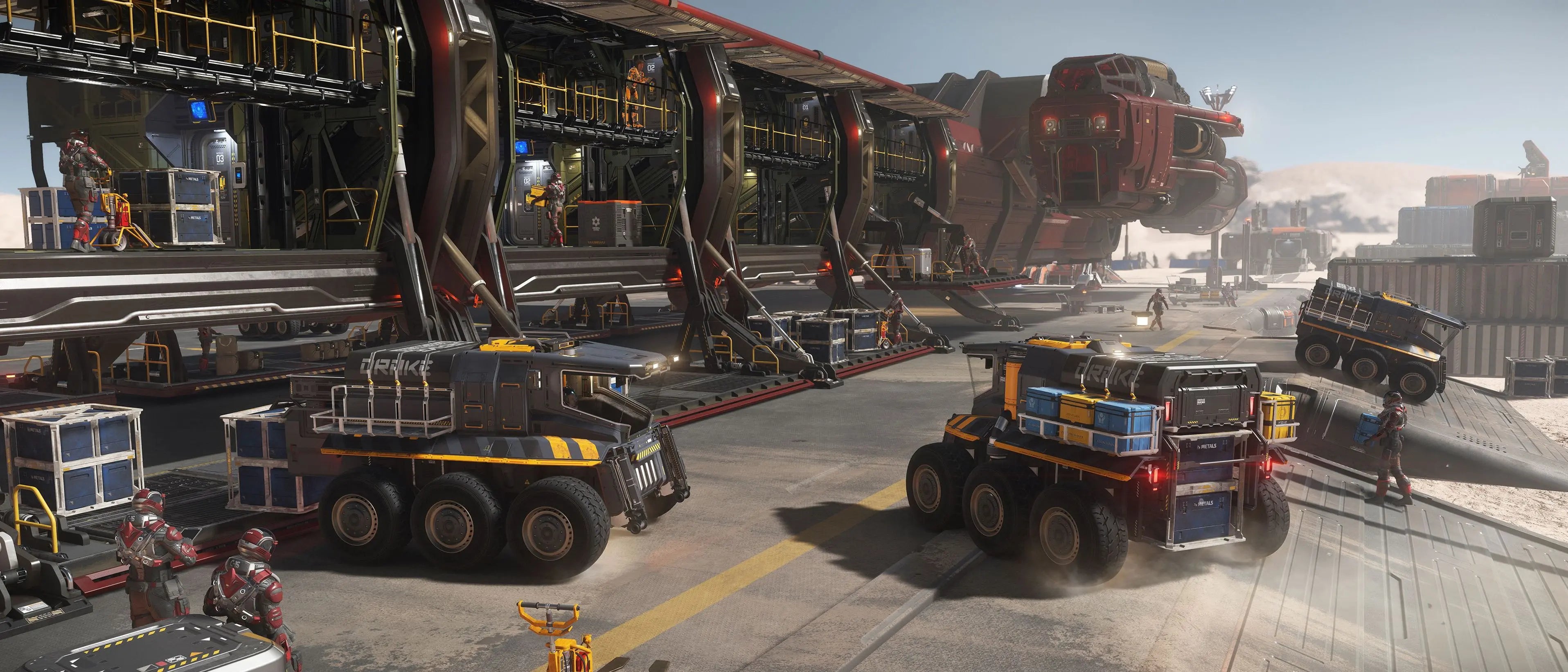 The Mule is an single-seat ground cargo hauler manufactured by Drake Interplanetary. The six-wheeled Drake Mule is a dependable workhouse for all sorts of loading and hauling jobs.