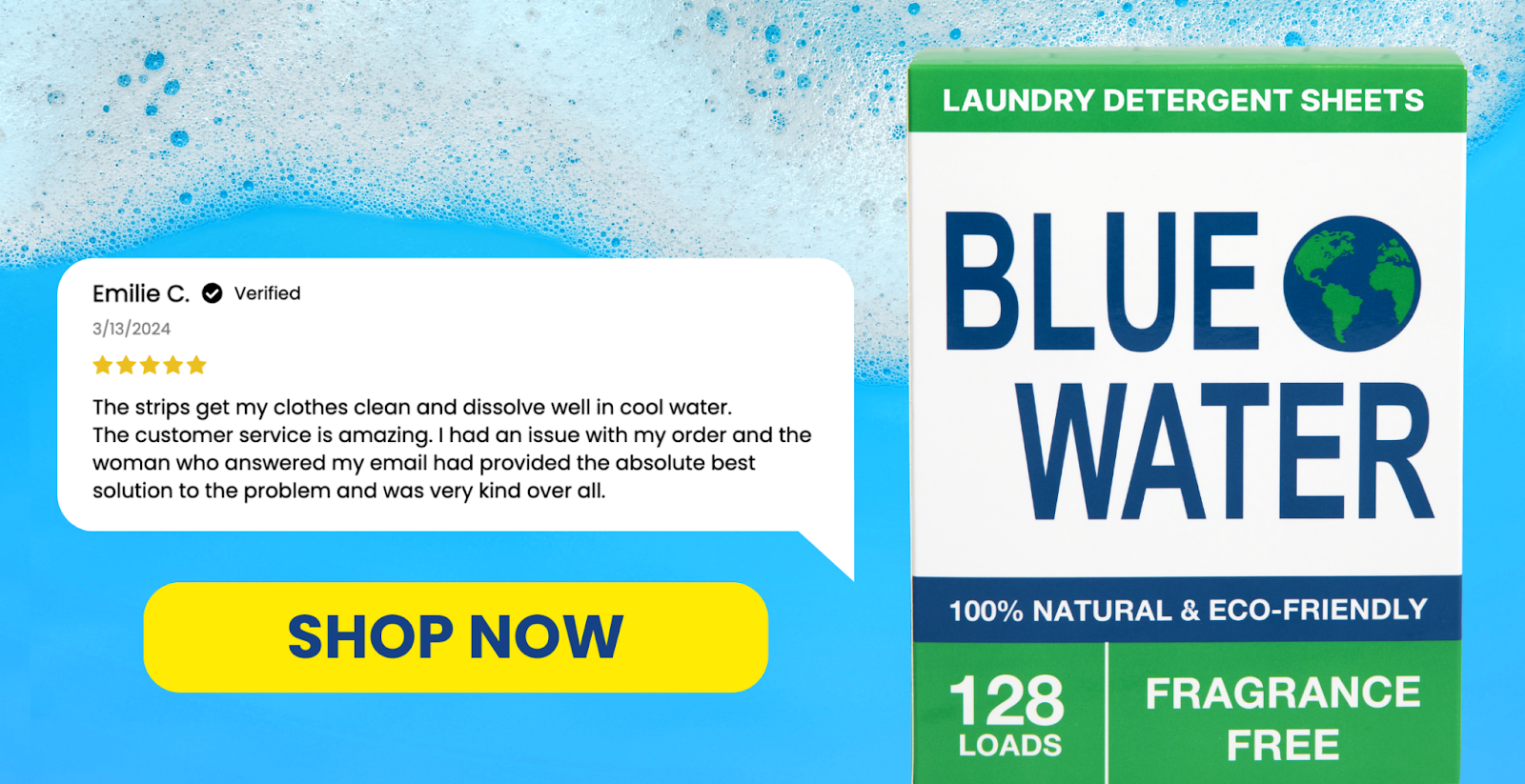 Blue Water Laundry Detergent Sheets