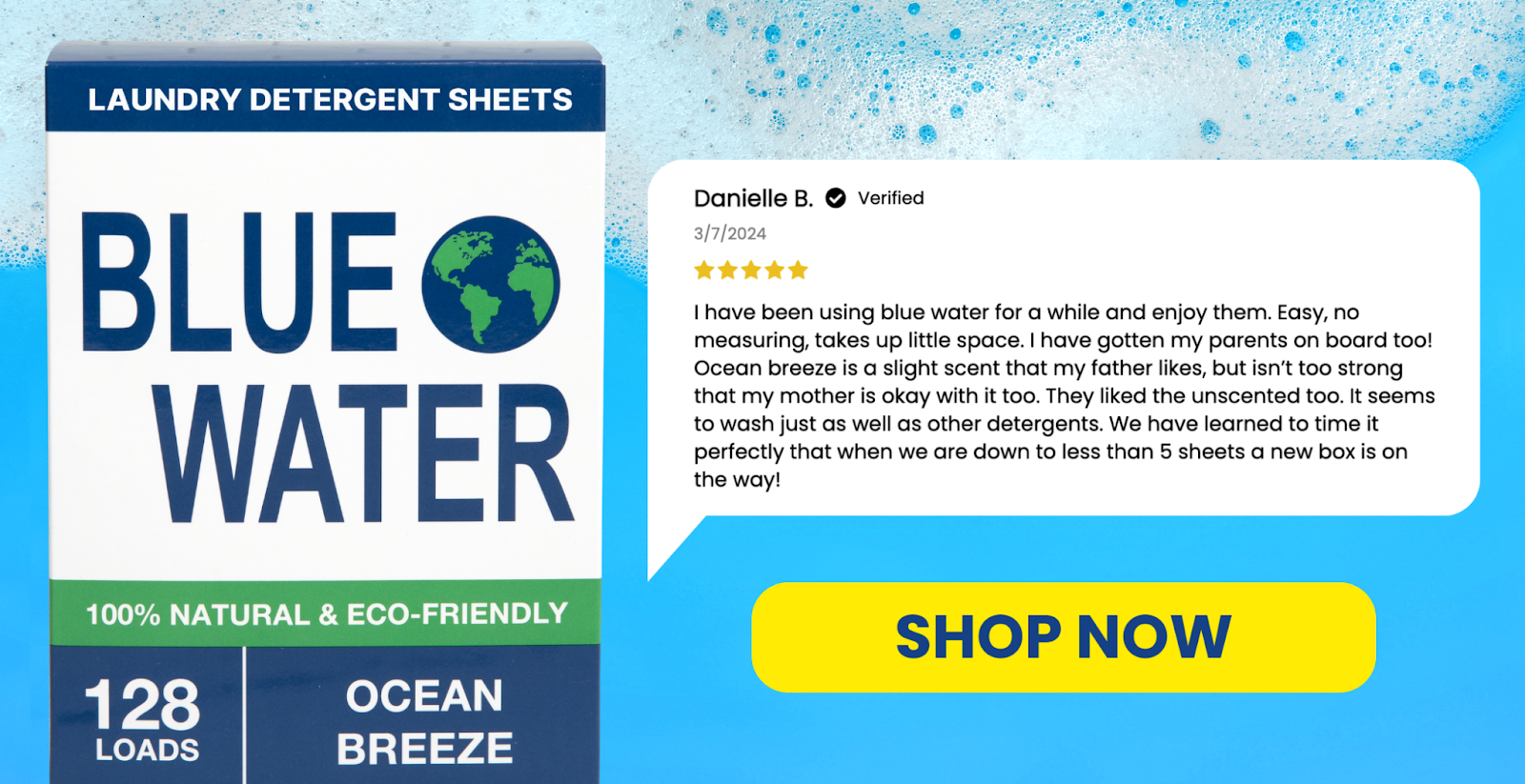 Ocean Breeze Laundry Detergent Sheets