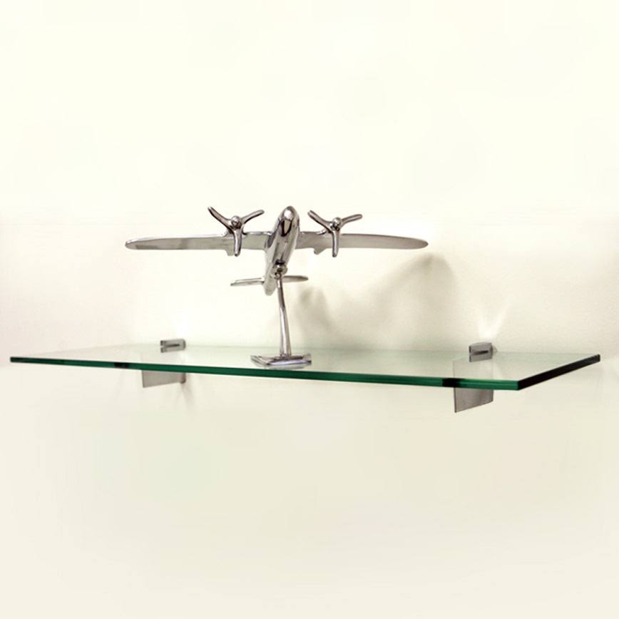 10 x 36 Raven Floating Glass Shelves - 2 Brackets Included with Each Shelf