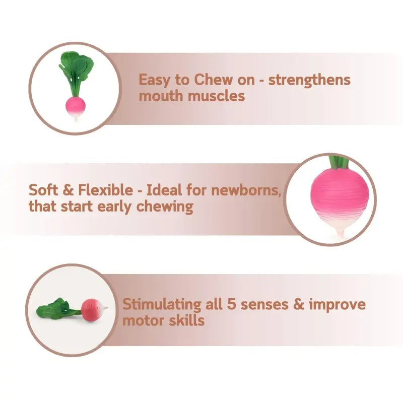 Oli & Carol Ramona The Radish Natural Rubber Teether main image 1