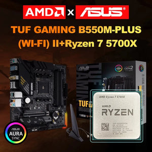 AMD New Ryzen 7 5700X R7 5700X CPU+ASUS TUF B550M PLUS WIFI II Motherboard AM4 CPU Processor Micro-ATX B550M 128G 4600 MHz - CaNc Store