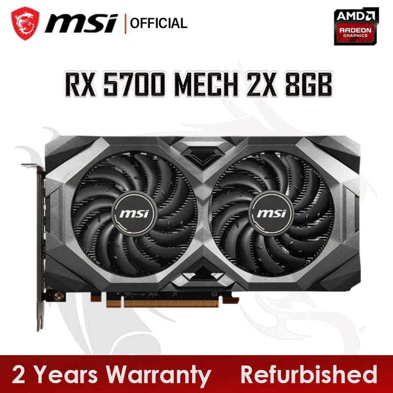 MSI Uesd Radeon RX 5700 8G Graphics Cards 256Bit 6Pin+8Pin AMD RX5700 8GB GDDR6 14000MHz 2304SP Video Card PC GPU placa de vídeo
