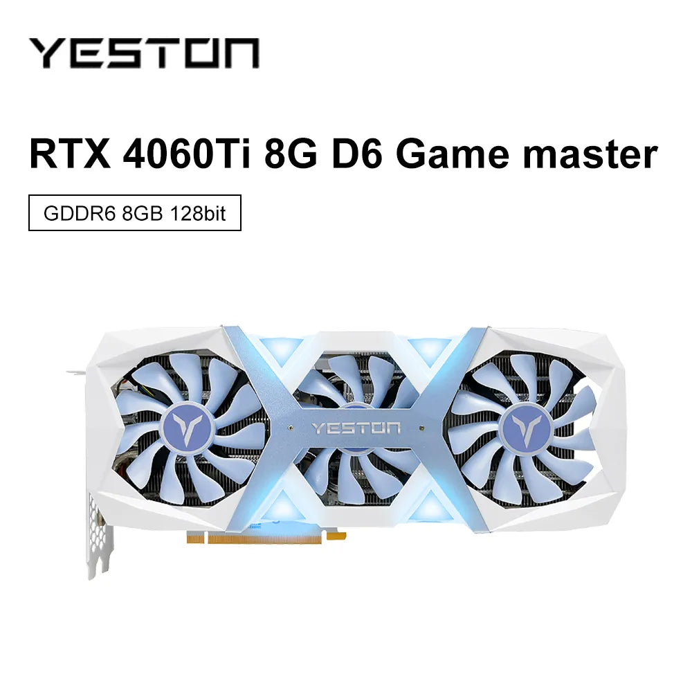2023 YESTON Gaming New Graphic Card GDDR6 rtx 4060 Ti 8G Nvidia GPU Video Cards 8Pin 128 Bit RTX4060 RTX4060TI placa de vídeo