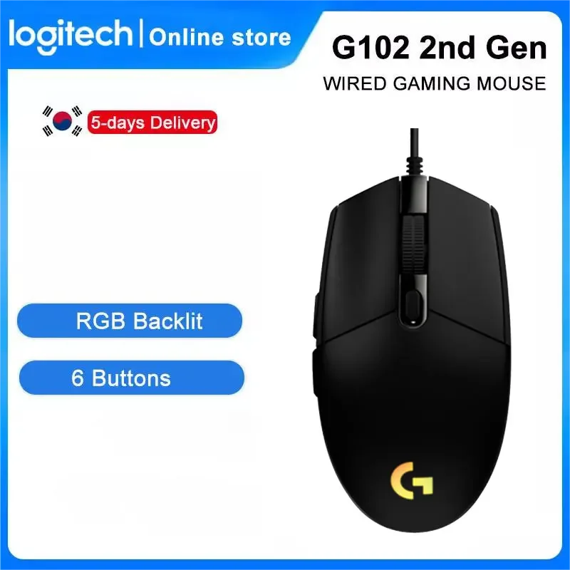 Logitech G102 LIGHTSYNC 2nd Gen Gaming Wired Mice RGB Backlit Gaming For Laptop Windows 10/8/7 2Gen Optical Mouse Gaming Mouse