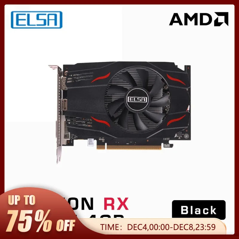 ELSA Full New Graphics Card AMD GPU Radeon RX 550 4G GDDR5 128Bit 14nm Computer PC Gaming Video Cards