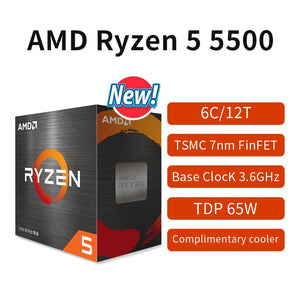 New AMD Ryzen 5 5500 R5 5500 Box 3.6GHz 6-Core 12-Thread CPU Processor 7NM 65W L3=16M Socket AM4 - CaNc Store