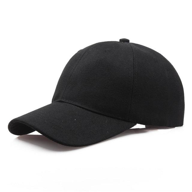 solid black fitted hat