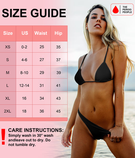 Period Swimwear Size Chart