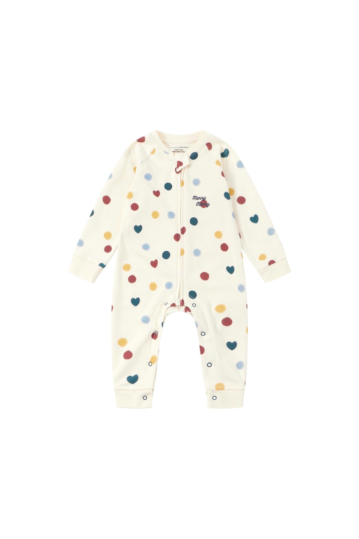 image for Baby Organic Cotton Zip-up Sleeper-Merry Dots