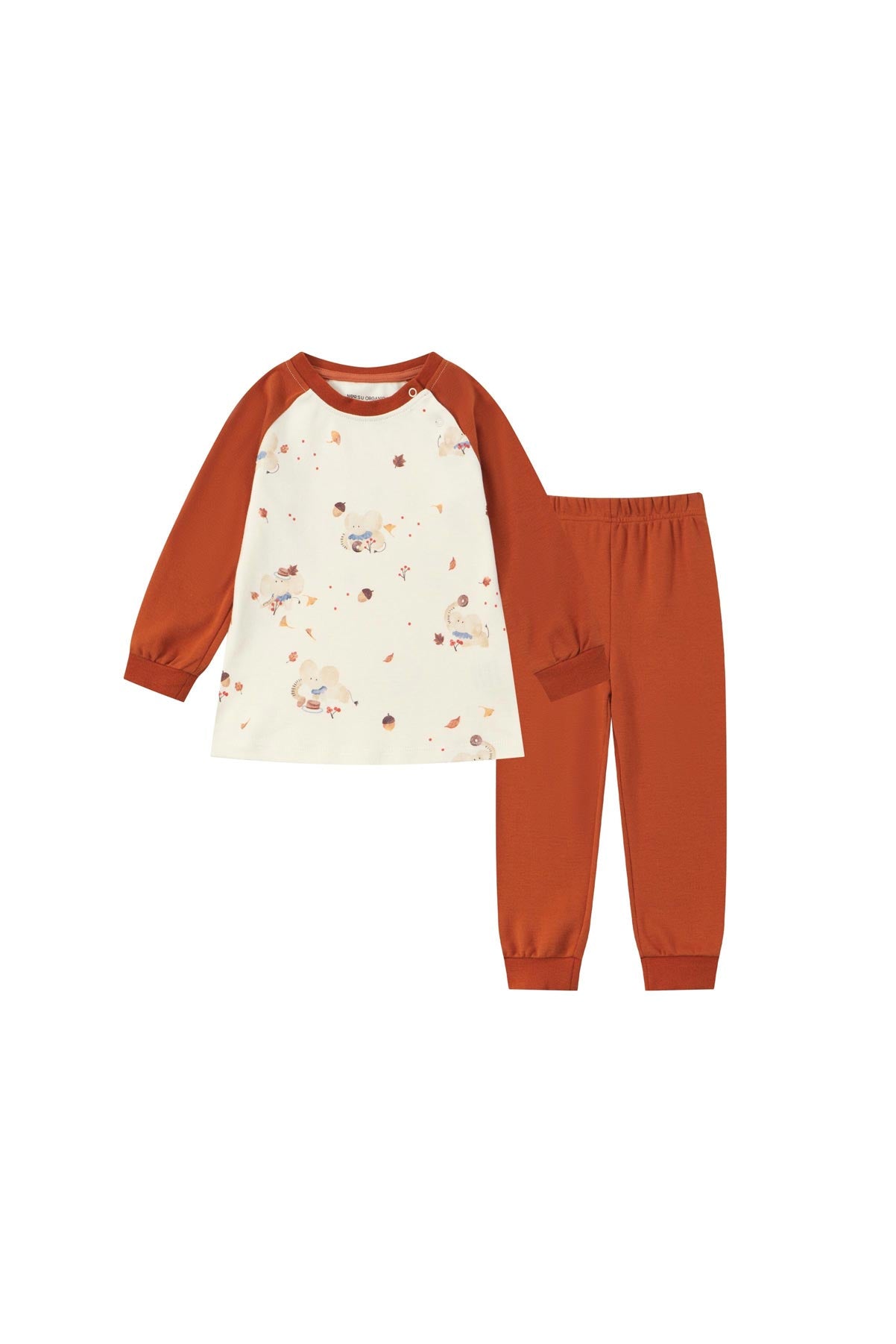 image for Organic Toddler Pajama Set-Maple leaf