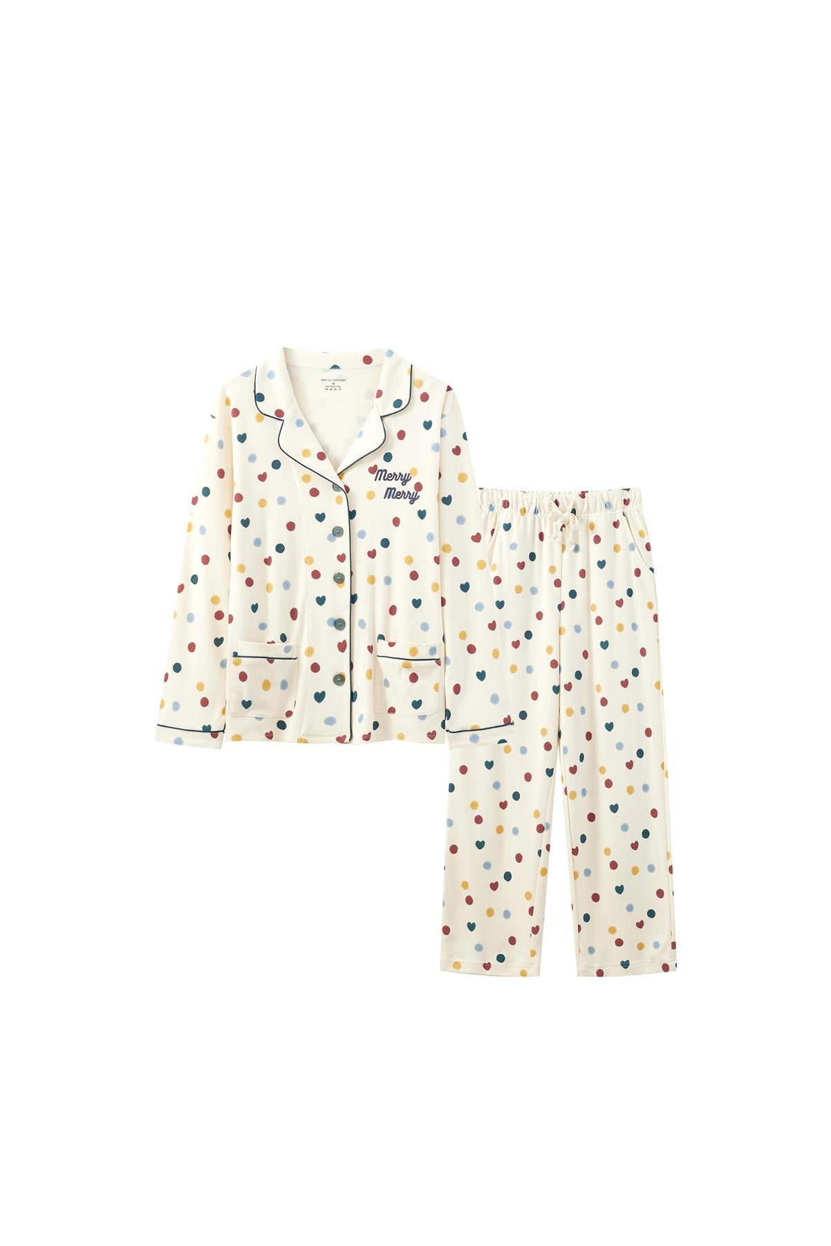 image for Women Organic Long-sleeve PJ Set-Merry Dots
