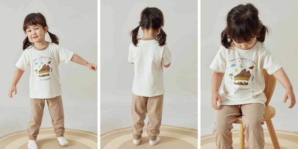 Organic Toddler Pajama Sets-Cream/Affogat